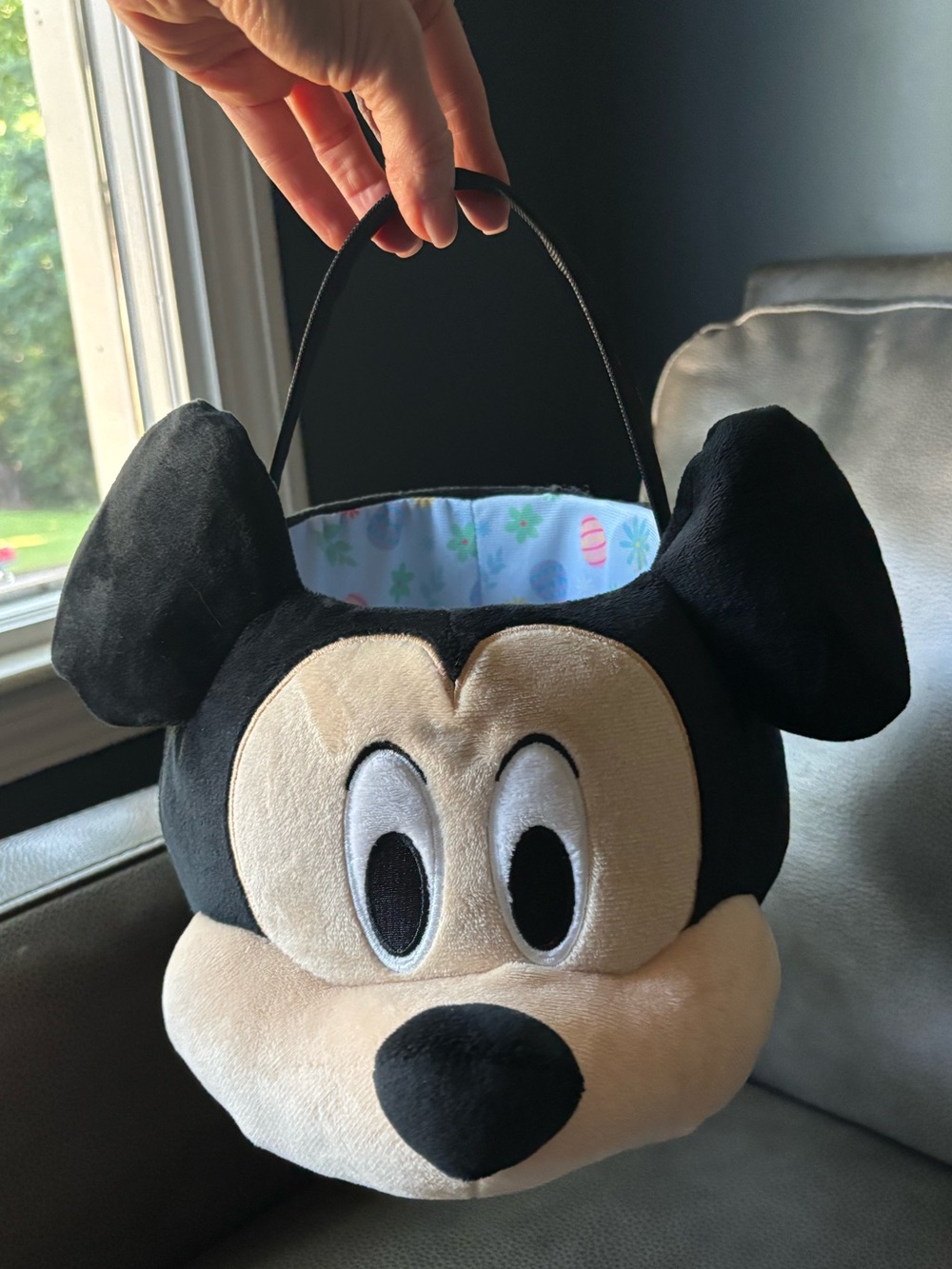 Disney Mickey Mouse Plush Face Candy Basket Halloween Easter
